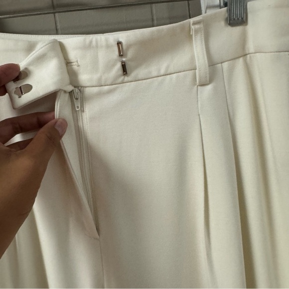J. McLaughlin Newman Pants Trousers Wide Leg Pleated Size 6 Cream Nautical Work - Picture 8 of 12